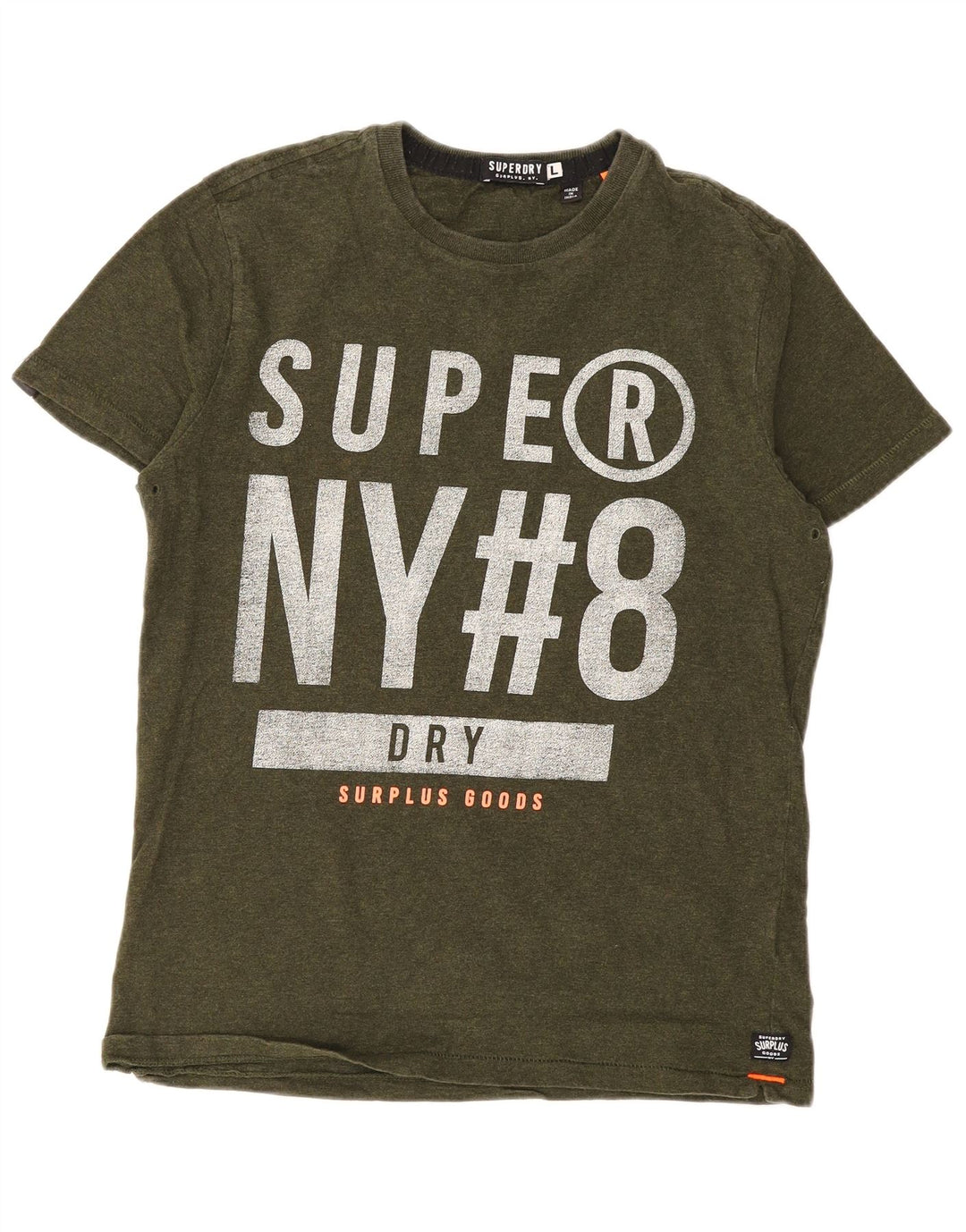 Męski T-shirt Superdry z grafiką, duży, bawełniany khaki