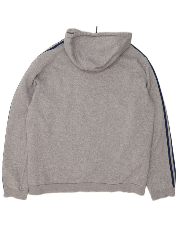 Adidas Męski sweter z kapturem i zamkiem błyskawicznym 2XL Szary, nakrapiany bawełniany