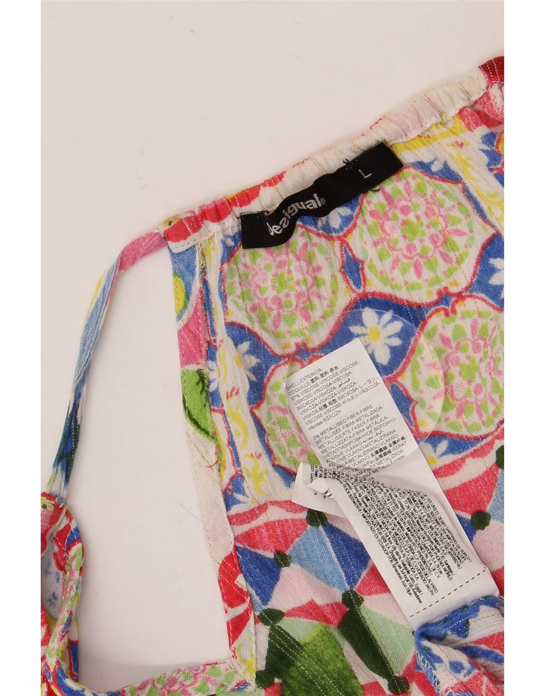 Damska bluzka oversize DESIGUAL UK 16, duża, wielokolorowa w kwiaty