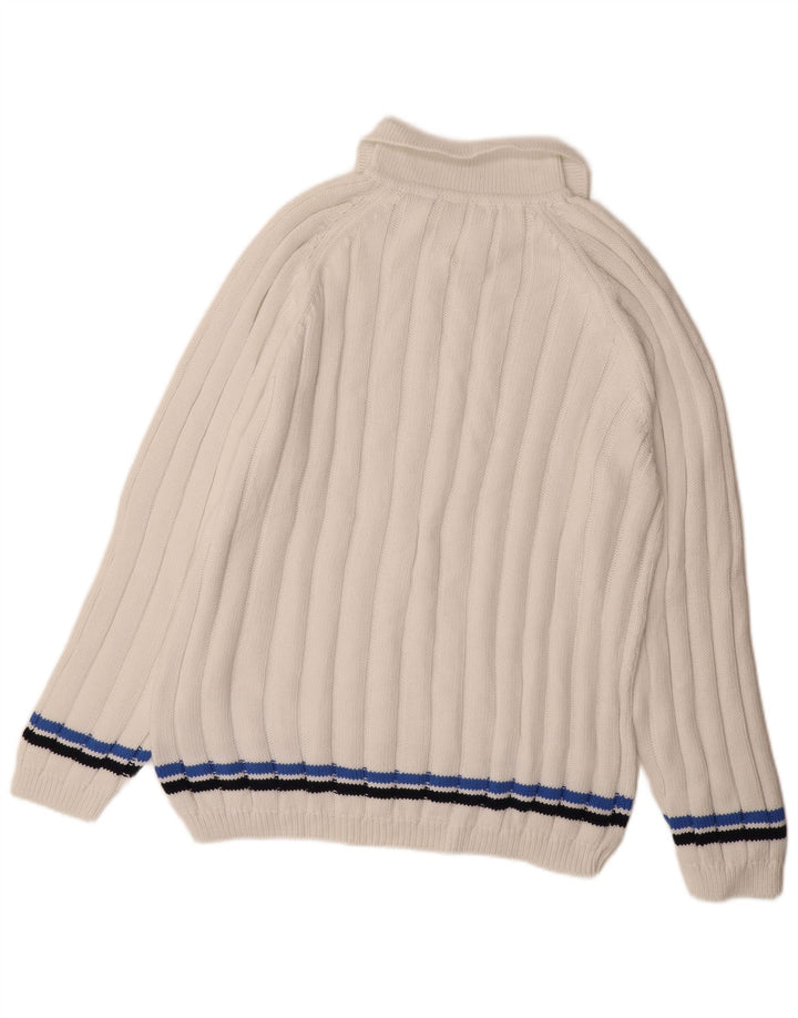 Męski sweter polo Sergio Tacchini XL w białe paski, bawełniany