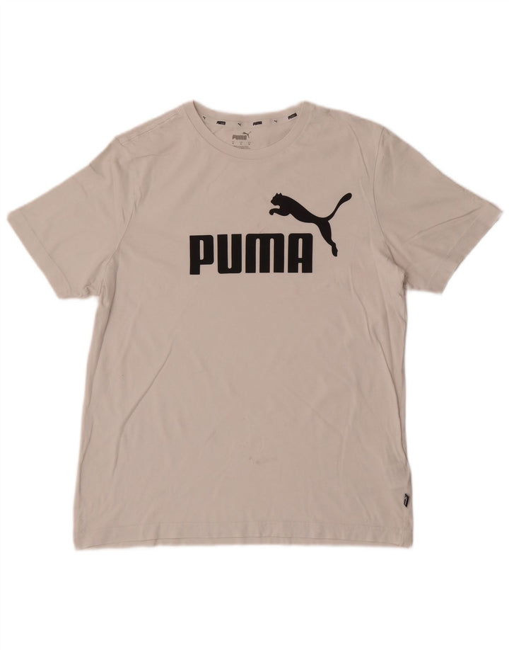 Męska koszulka z grafiką Puma, średnia, biała bawełna