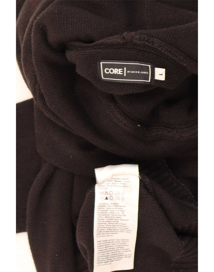 Męski sweter z kapturem Jack & Jones, duży, czarny, bawełniany