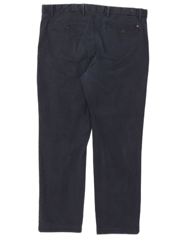 Męskie proste spodnie chino Tommy Hilfiger W38 L26 Granatowa bawełna