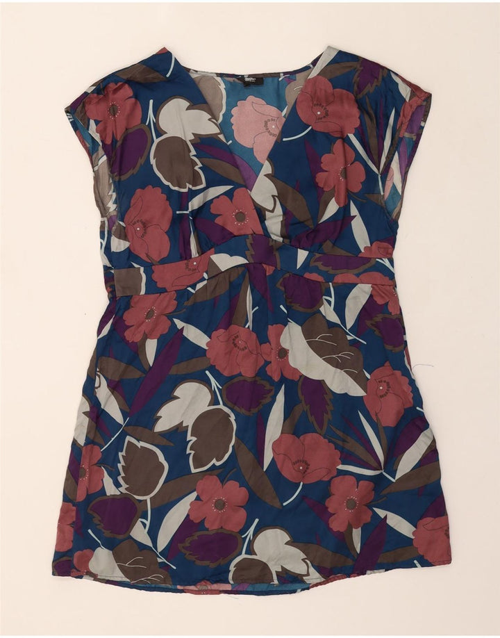 MOSSIMO Womens Blouse Top UK 12 Medium Blue Floral Vintage Mossimo and Second-Hand Mossimo from Messina Hembry 