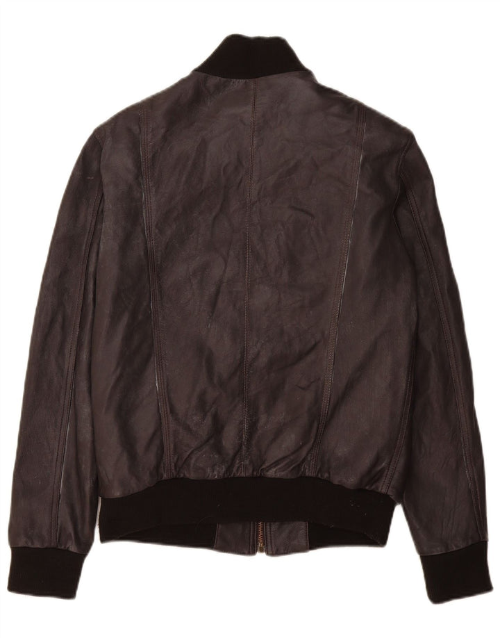 Vintage męska kurtka skórzana bomber UK 36 mała brązowa skóra