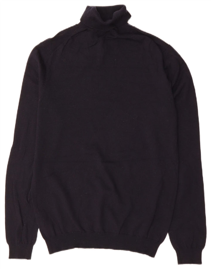 Męski sweter z golfem Reiss, średni granatowy wełniany