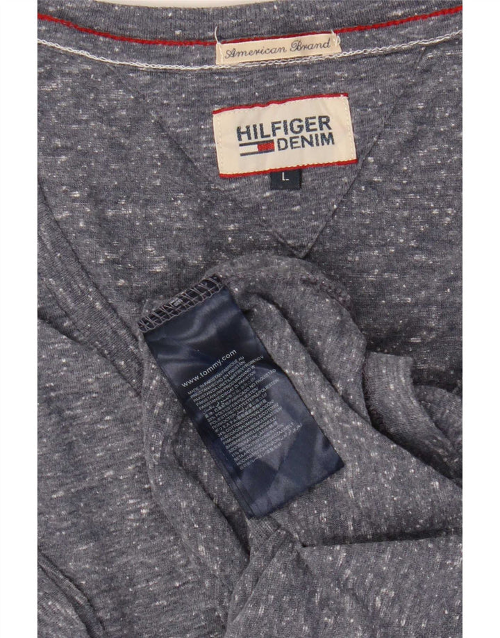 T-shirt damski Tommy Hilfiger Top UK 16, duży, szary, nakrapiany poliester