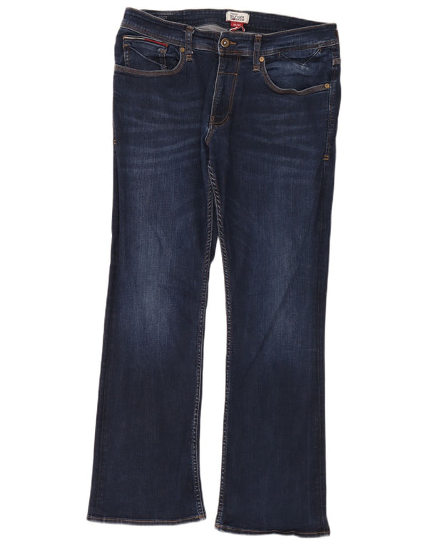 Tommy Hilfiger Mens Zathan Bootcut Jeans W34 L30 Navy Blue Cotton