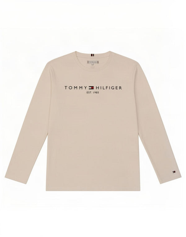 Chłopięcy top z grafiką Tommy Hilfiger z długim rękawem, 13-14 lat, biały