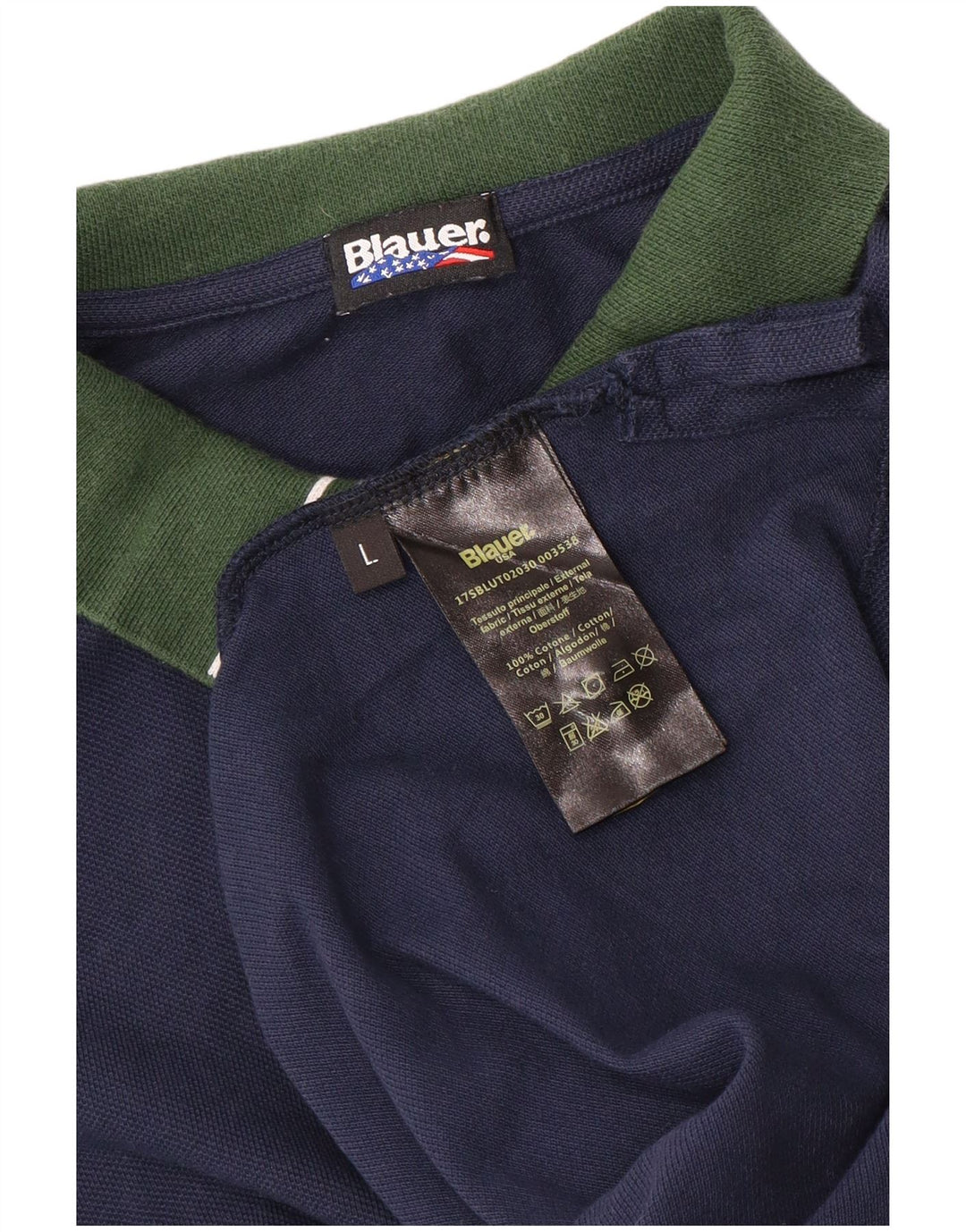 Męska koszulka polo Blauer, duża, bawełniana, w kolorze granatowym