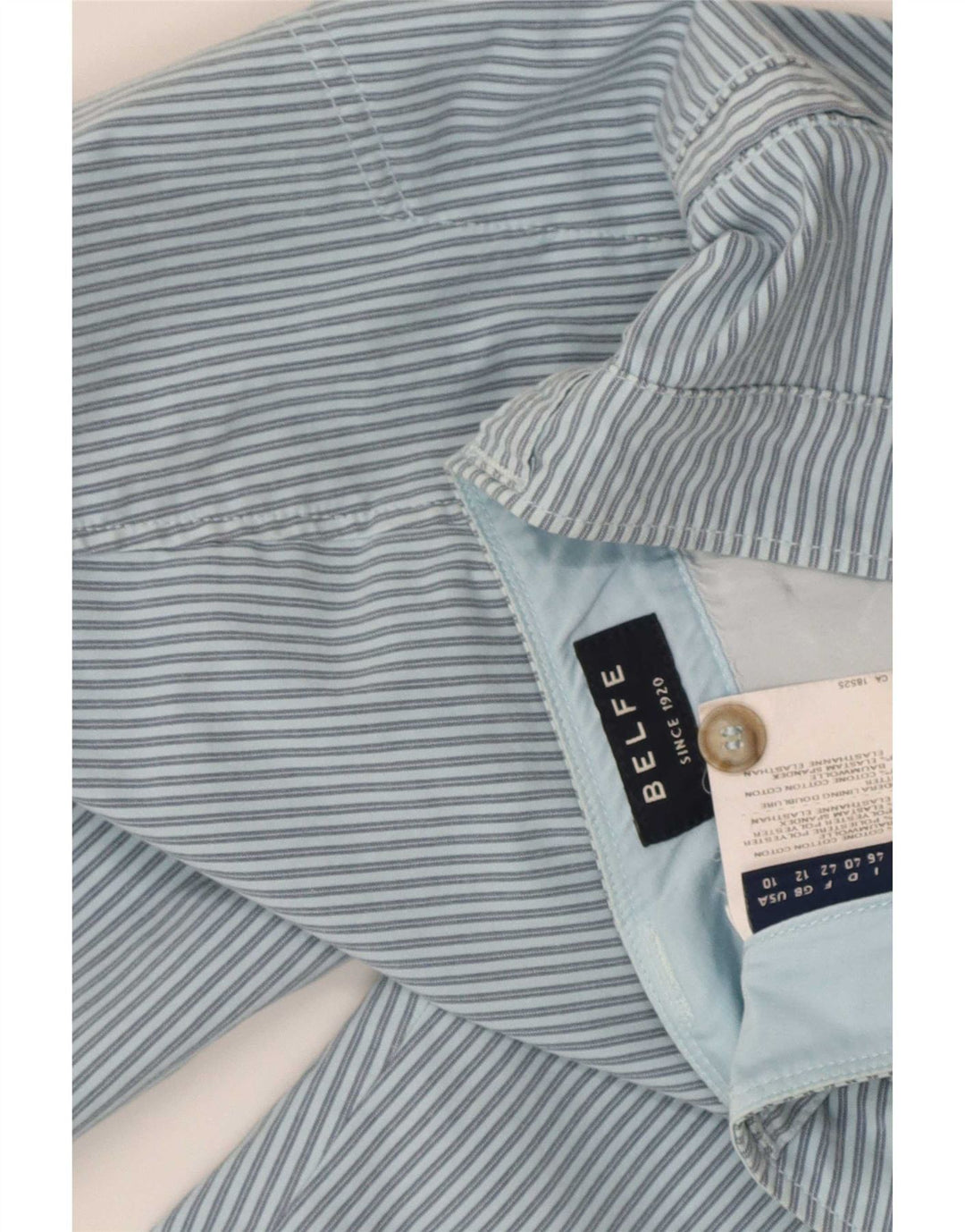 Spodenki Chino Belfe i męskie UK 12 Medium W34 Niebieskie bawełniane paski