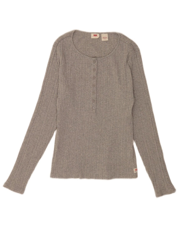 Damski top regularny Levi's z długim rękawem, UK 14, duży, szary