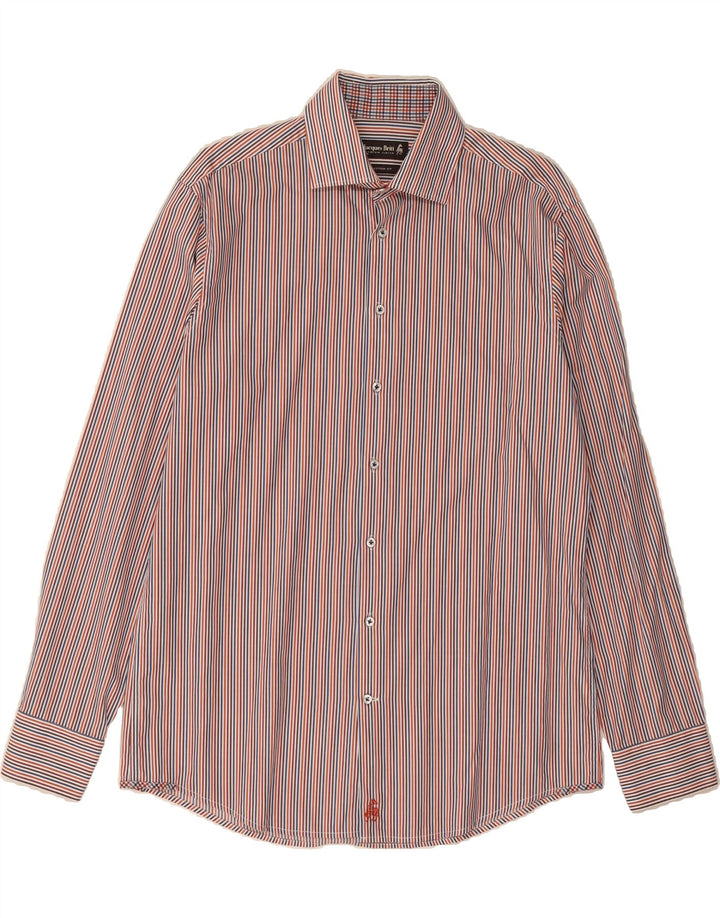 JACQUE BRITT Mens Shirt Size 15 40 Medium Multicoloured Pinstripe Vintage Jacque Britt and Second-Hand Jacque Britt from Messina Hembry 