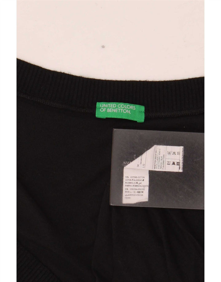 Top damski Benetton UK 16, duży, czarny, bawełniany