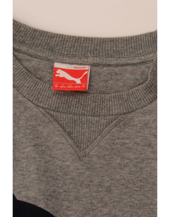 Męska bluza z grafiką Puma, średnioszara, nakrapiana