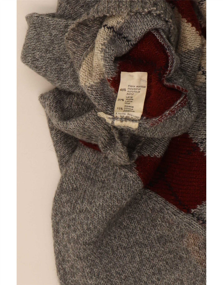 Męski sweter Rodes z okrągłym dekoltem IT 48 Średni szary Argyle/Diament