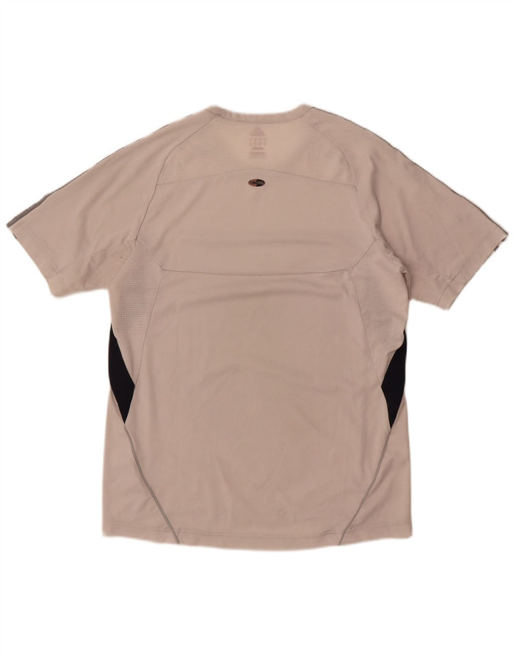 Adidas Męski T-shirt Climacool Top Średni Biały Poliester z blokami kolorów