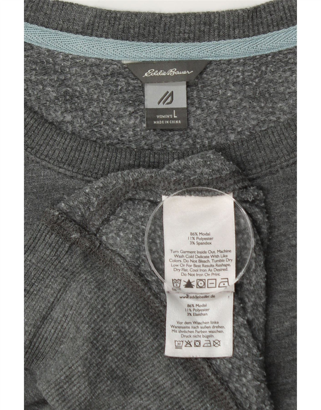 Damska bluza dresowa Eddie Bauer UK 16, duża, szara z modalu