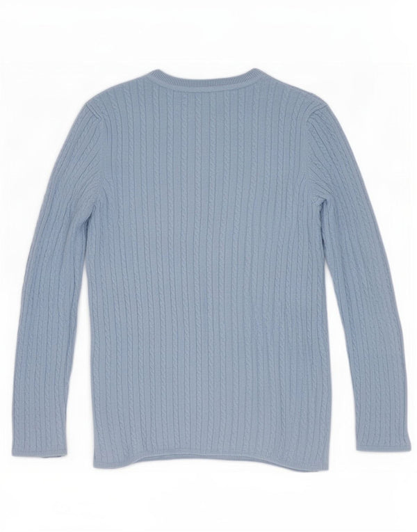 Sweter damski Tommy Hilfiger z okrągłym dekoltem, UK 10, mały, niebieski, bawełniany