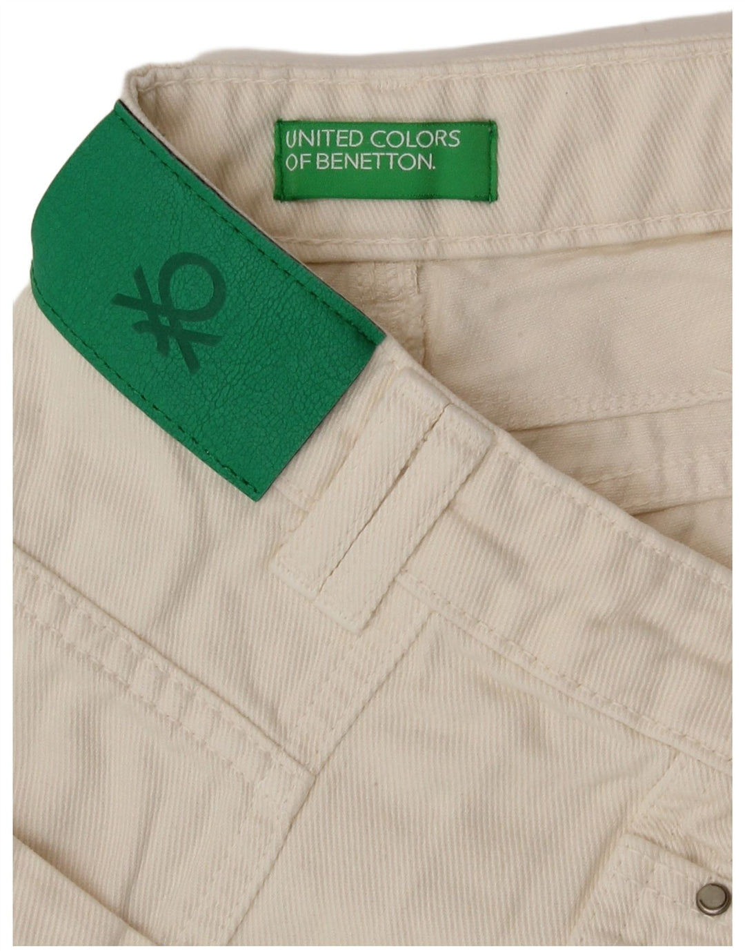 Damskie jeansy zwężane Benetton W30 L29 w kolorze złamanej bieli