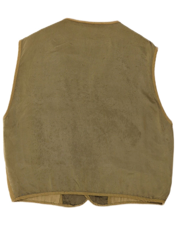 Vintage męska sztruksowa pikowana kamizelka, duża, khaki