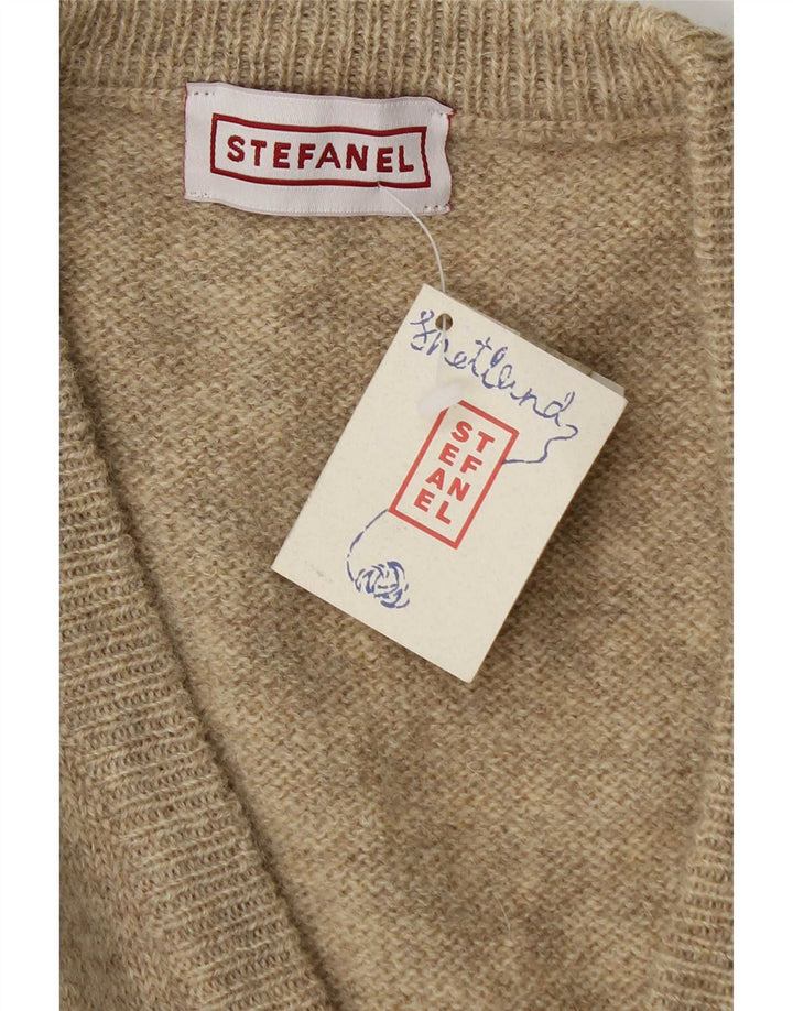 Damski sweter bez rękawów Stefanel UK 14 średni beż