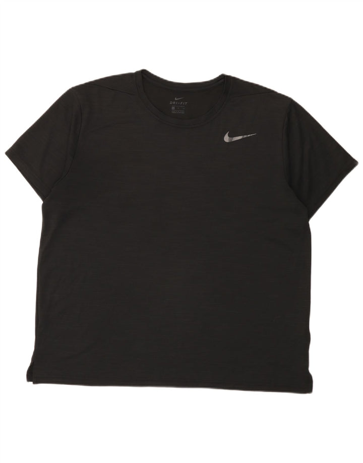 Męski T-shirt Nike Dri Fit Top XL, czarny, nakrapiany poliester