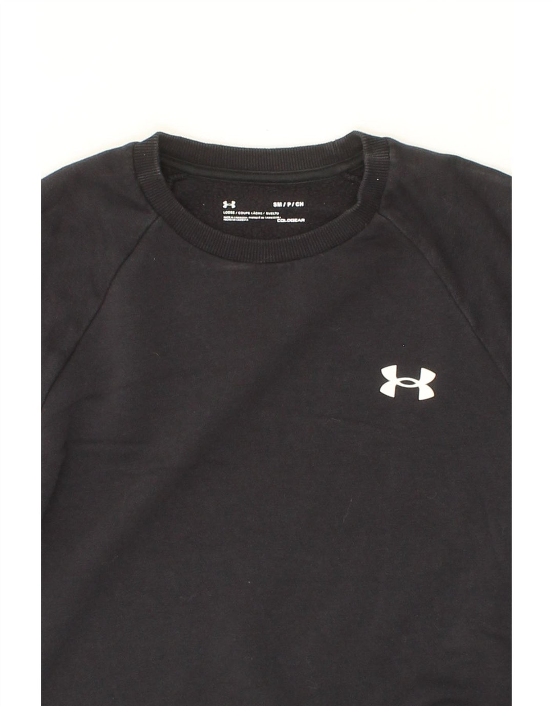 UNDER ARMOUR Mens Cold Gear Sweatshirt Jumper Small Black Cotton Vintage Under Armour and Second-Hand Under Armour from Messina Hembry 