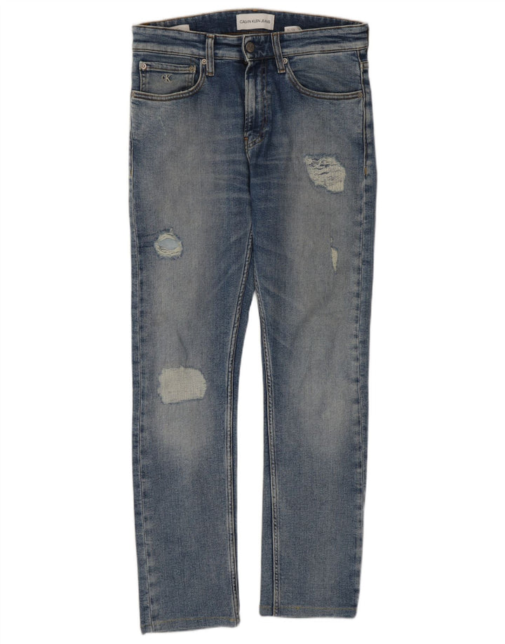 Męskie jeansy Calvin Klein w trudnej sytuacji W29 L28 Niebieska bawełna