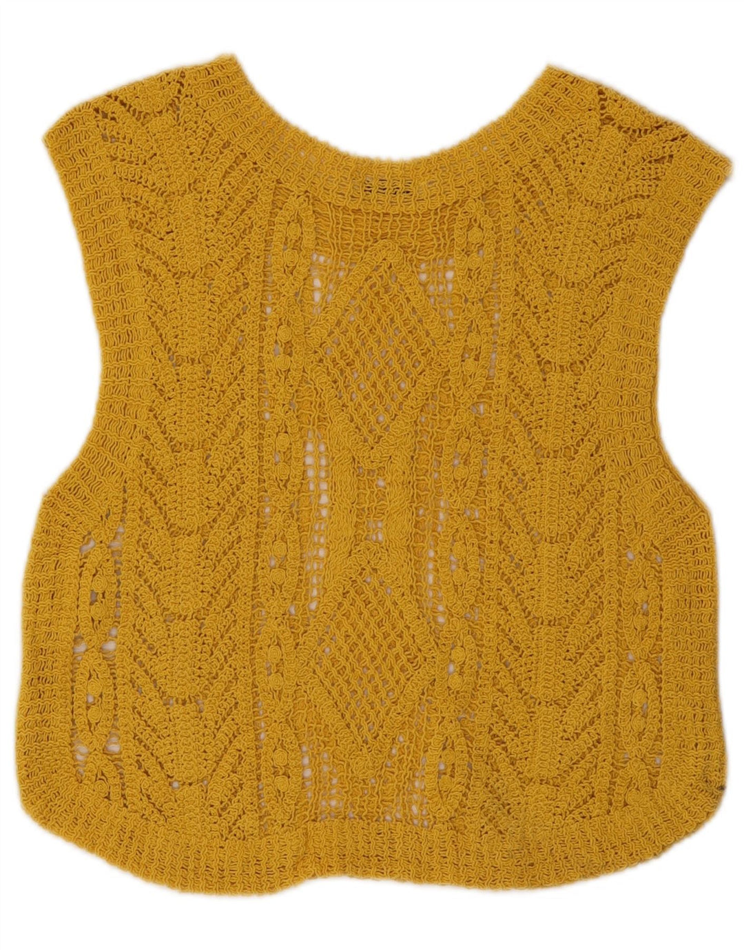 Damska kamizelka Crochet Crochet Zara UK 12 Średni żółty