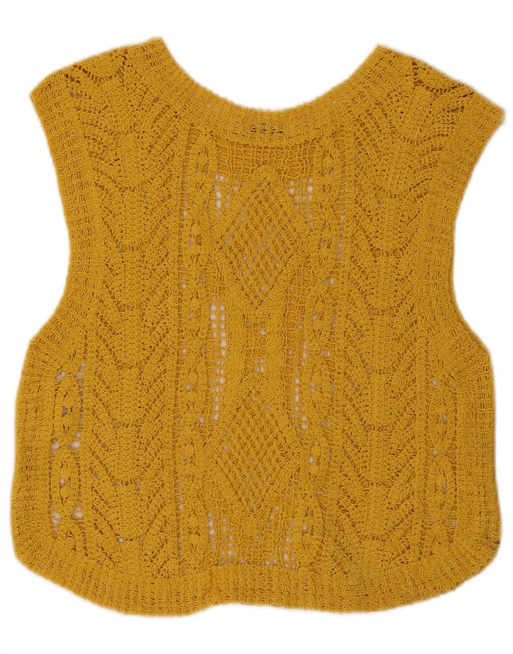 Damska kamizelka Crochet Crochet Zara UK 12 Średni żółty