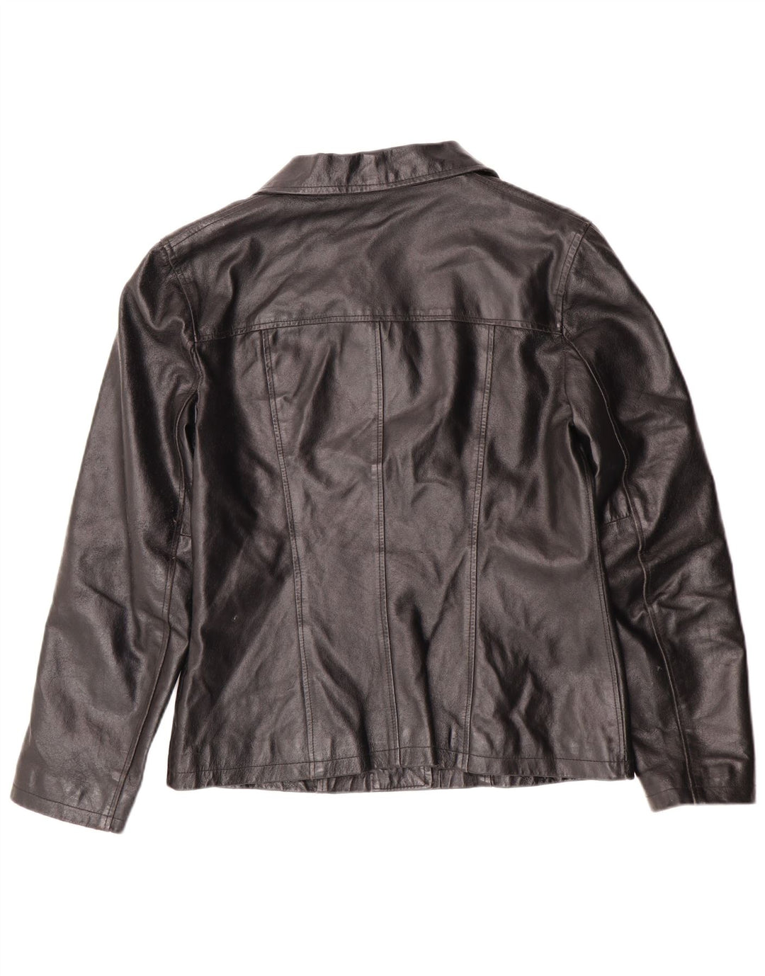 Kurtka skórzana damska vintage UK 12 Średnia czarna skórzana klasyczna