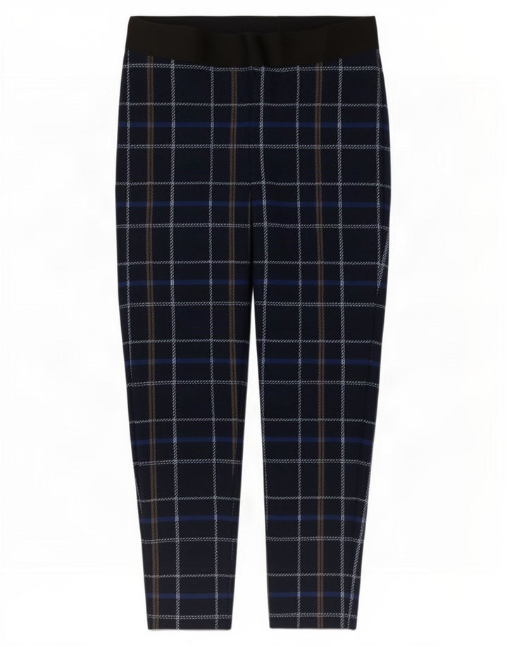 Legginsy damskie Marks & Spencer UK 16, duże, granatowe, poliestrowe w kratę