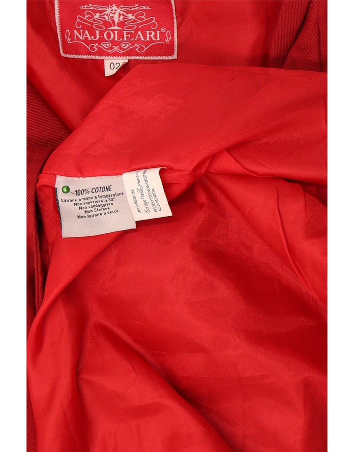 Naj Oleari Damski trencz oversize US 2 XS, czerwony, bawełniany