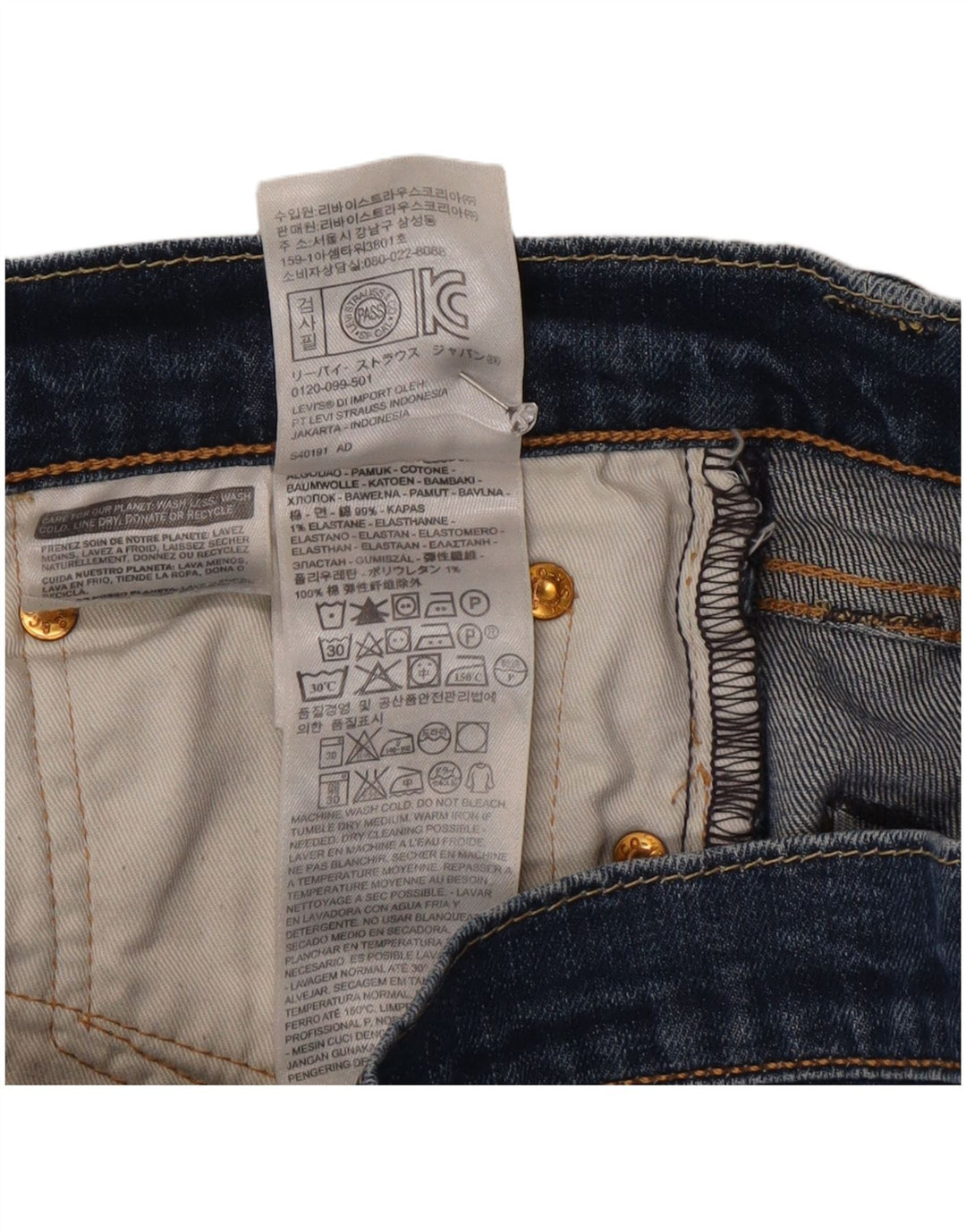 Męskie jeansy Levi's 511 Straight W32 L30 Niebieskie bawełniane