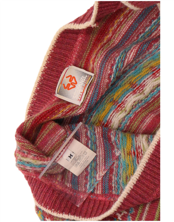 Sweter damski Stefanel UK 14 Średni czerwony Fair Isle Wool