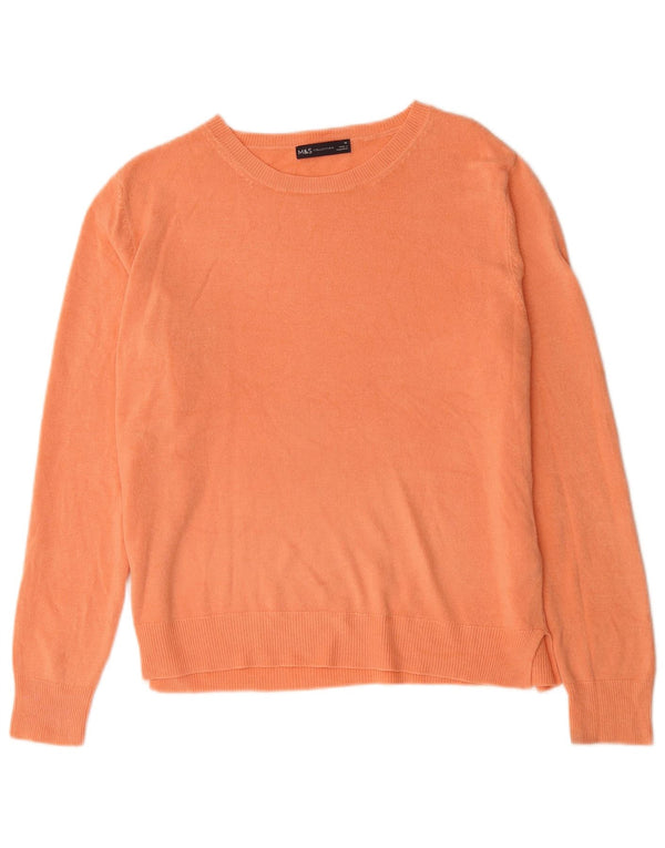 Marks & Spencer Damski sweter z okrągłym dekoltem UK 16, duży, różowy, akrylowy