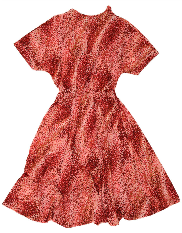 Vintage damska sukienka o linii A IT 50 XL Burgundowa w cętki