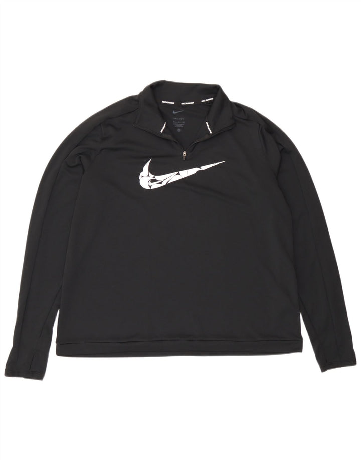 Damski dres Nike Dri Fit Graphic Zip Neck Pullover Top UK 18 XL Czarny