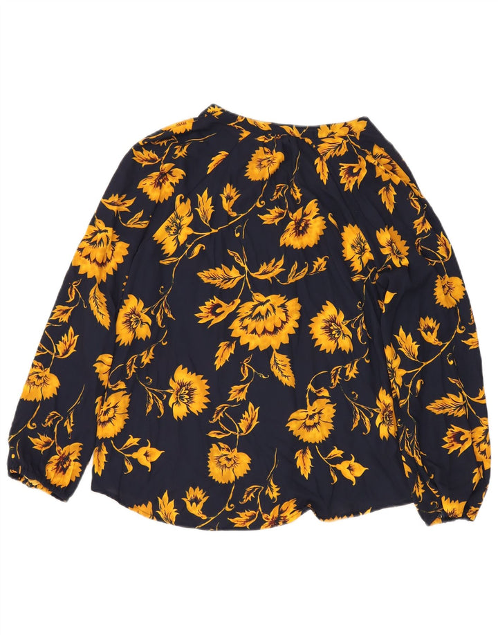 Damska bluzka koszulowa oversize J. CREW UK 10, mała, granatowa w kwiaty