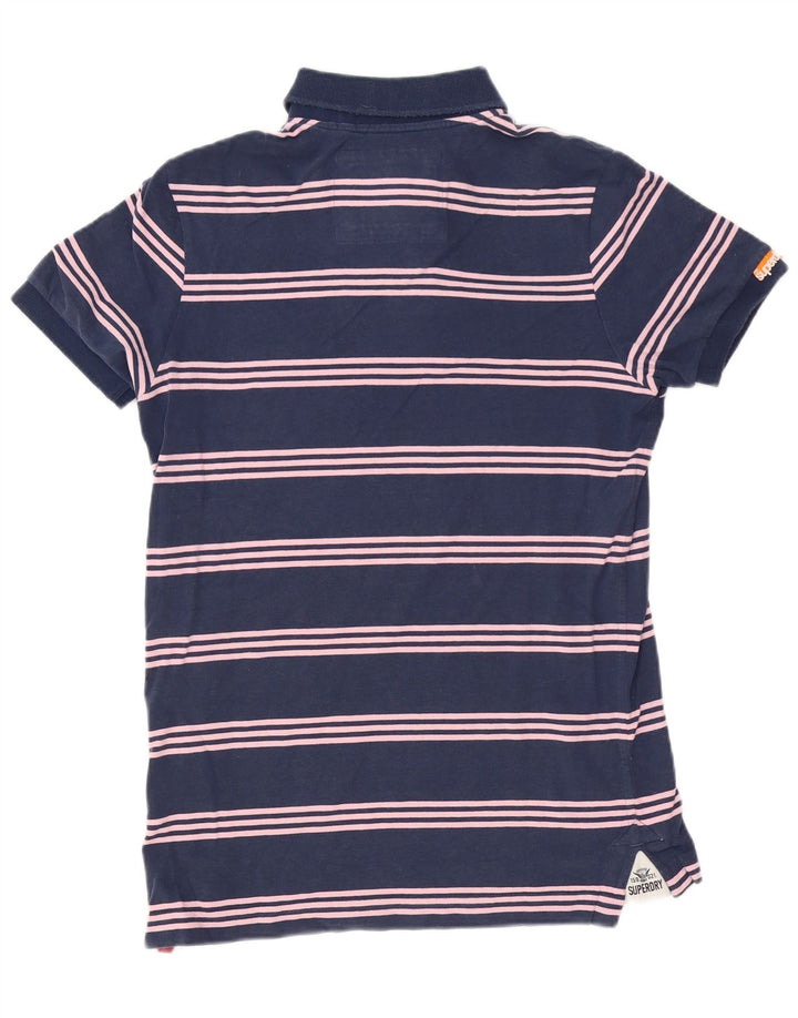 Męska koszulka polo Superdry z grafiką, średnia, granatowa, bawełniana w paski