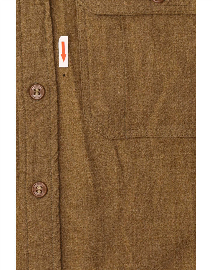 Męska koszula flanelowa vintage, średnio zielona klasyczna