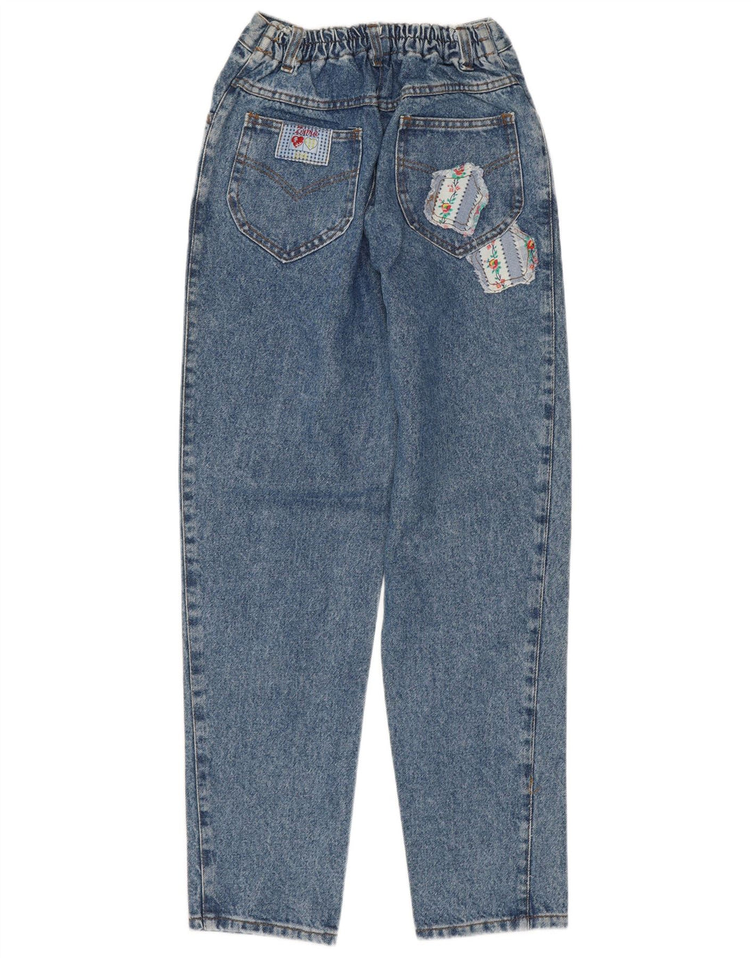 Damskie jeansy zwężane VINTAGE EU 40 Medium W28 L28 Niebieska bawełna w kwiaty