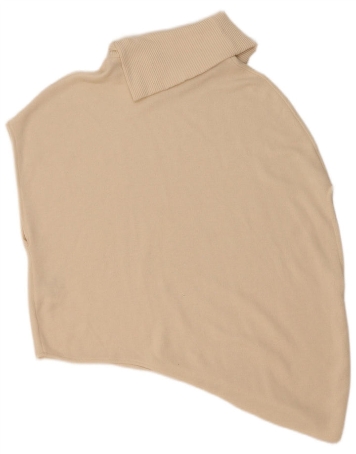Damski asymetryczny sweter poncho Zara UK 10 Small w kolorze złamanej bieli, wiskoza