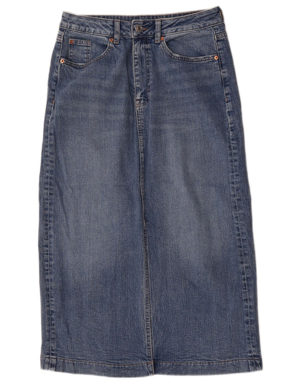 Marks & Spencer Damska spódnica midi Regular Denim UK 10 Small W30 Blue