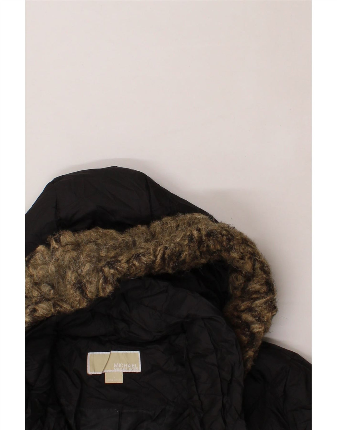 MICHAEL KORS Womens Hooded Padded Jacket UK 16 Large Black Polyester Vintage Michael Kors and Second-Hand Michael Kors from Messina Hembry 