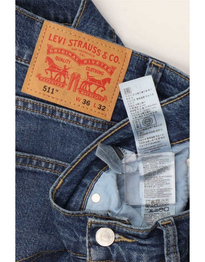 Męskie jeansy Levi's 511 Slim W36 L32 Niebieska bawełna