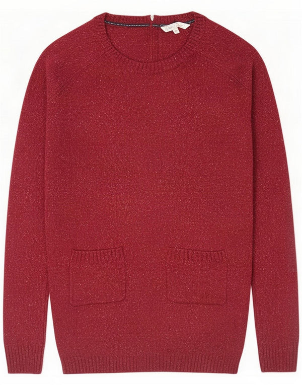 Damski sweter z dekoltem w łódkę Fat Face UK 10 Small Burgundy Flecked