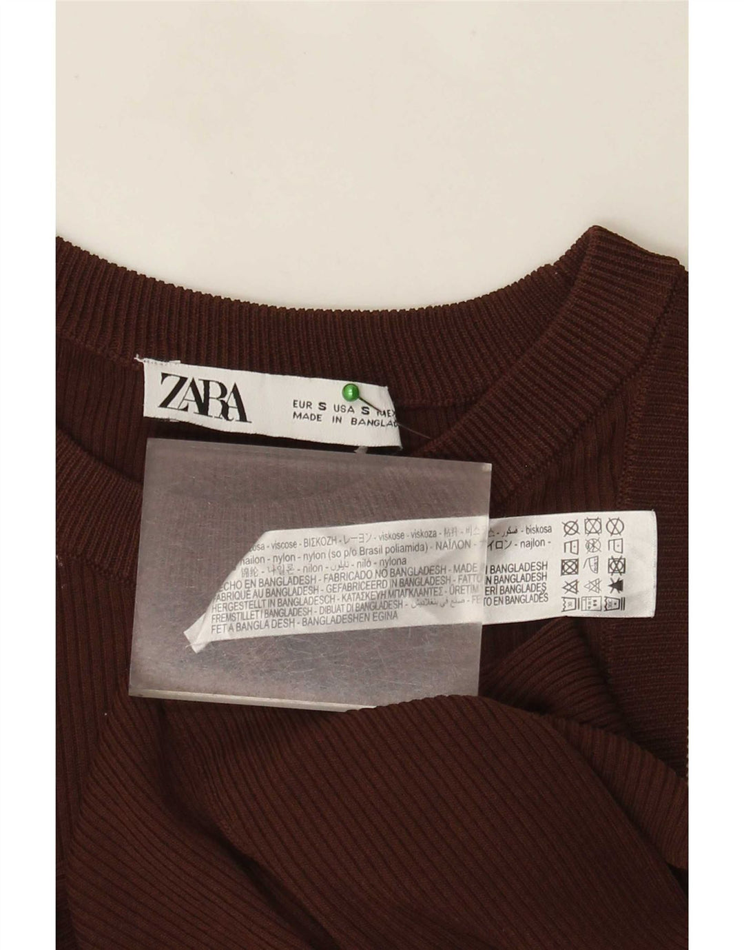 Top damski z kamizelką Zara UK 8 Small Brown wiskoza