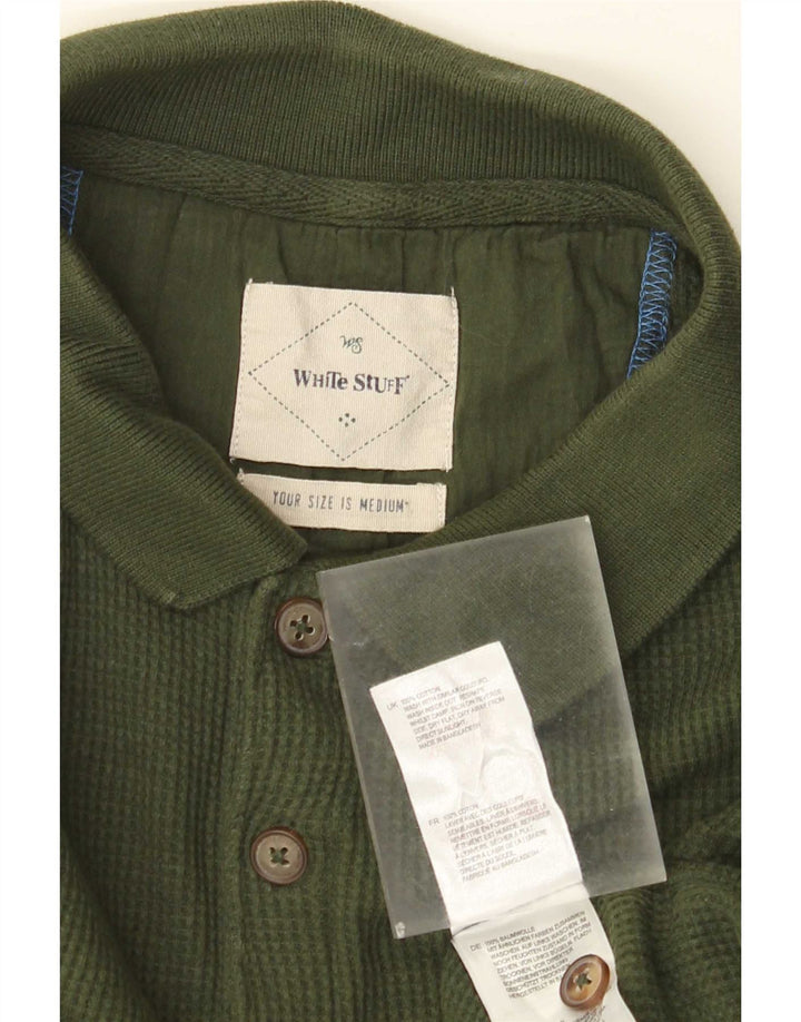Męska koszulka polo z długim rękawem White Stuff, średnia bawełna khaki